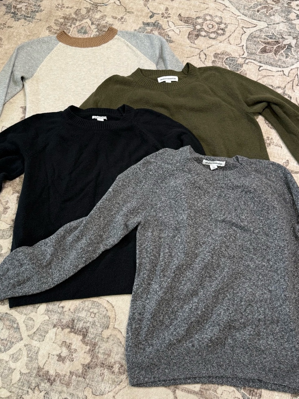 Women's Crewneck Sweater Bundle - Black, Gray, Olive, Cream XL Amazon